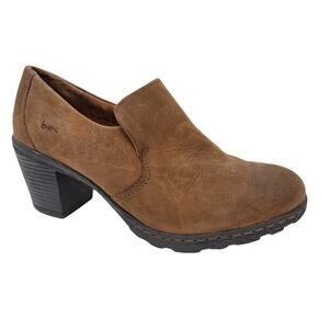 Born Concept BOC Womens 7.5 Brown Leather Slip On Western Comfort Ankle Bootie